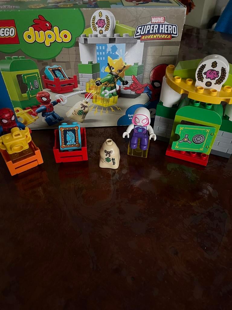Duplo 10893 spidey met kluis 25,00, Ophalen of Verzenden, Zo goed als nieuw, Duplo