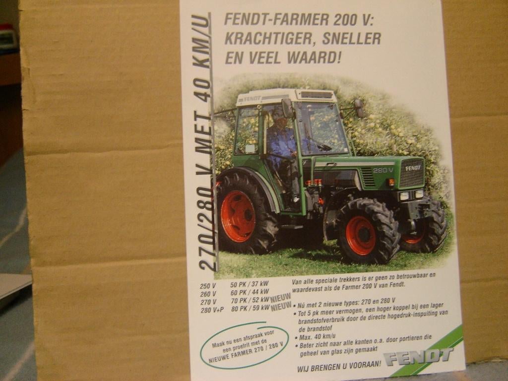 F 154 : Fendt Farmer 200 V, Boeken, Ophalen of Verzenden, Nieuw, Folder