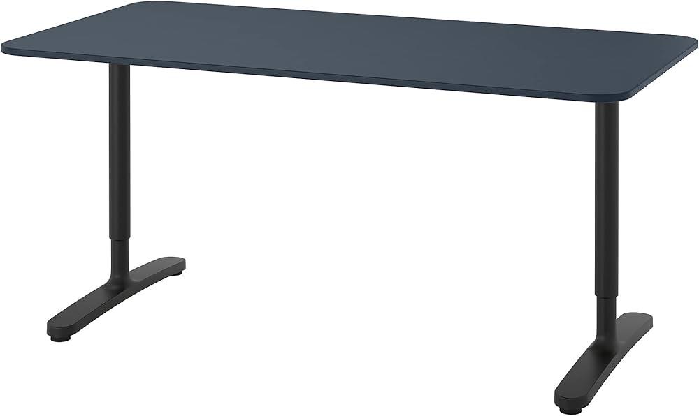 IKEA BEKANT bureau – hoogte verstelbaar – 160x80 – zwart, Ophalen, In hoogte verstelbaar, Nieuw