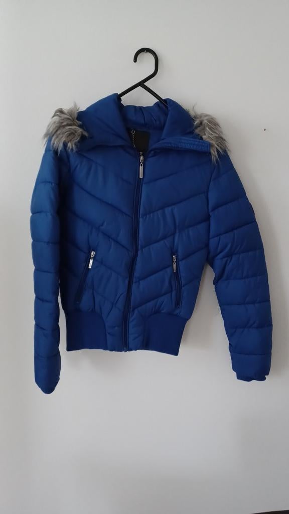 Blauwe warme winterjas coolcat maat M met cappucion, Ophalen of Verzenden, Zo goed als nieuw, Jack