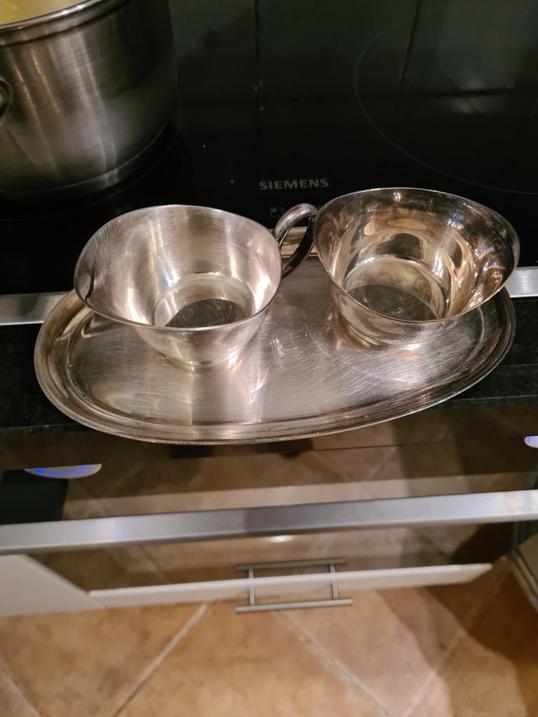 Zilveren suiker en melk gero 60, Ophalen of Verzenden