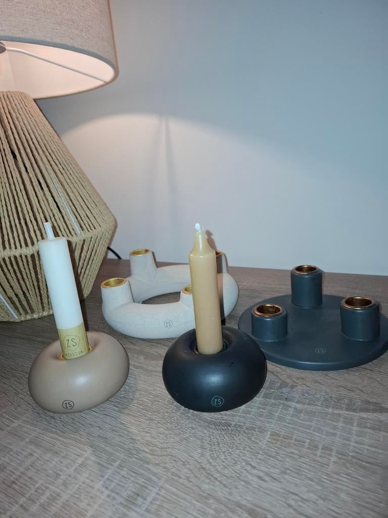 Zusss Kandelaars - 4 stuks, Ophalen, Overige materialen, Grijs, Zo goed als nieuw