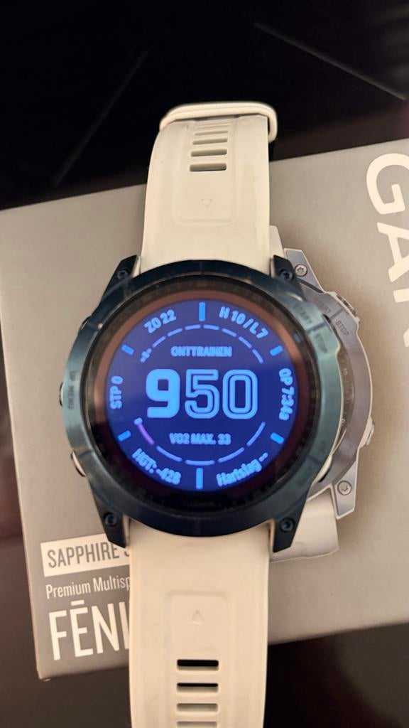 Garmin Fenix 7X 51mm Solar Sapphire Multisport GPS Horloge, Afstand, Wit, Ophalen of Verzenden, Zo goed als nieuw