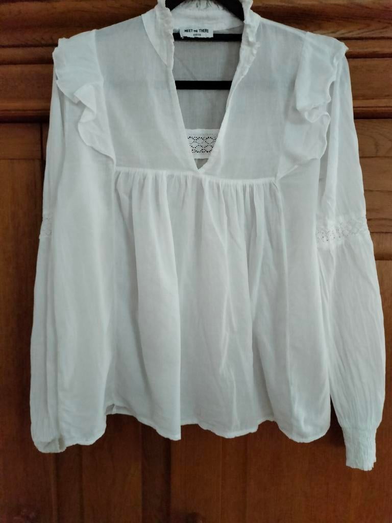 Nieuw schattige blouse, met elastische manchetten, Mt.Xs, Ophalen of Verzenden, Nieuw, Maat 34 (XS) of kleiner, Blauw