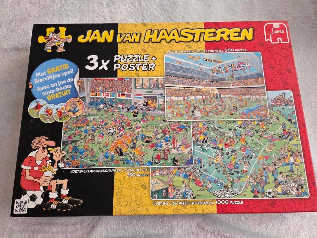 Jan van haasteren puzzels Belgische Voetbal 500/750/1000 st, Ophalen of Verzenden, 500 t/m 1500 stukjes, Nieuw, Legpuzzel