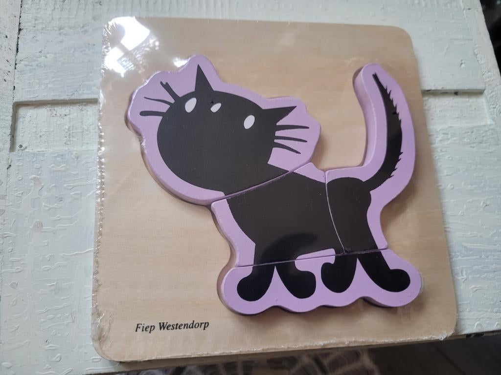 Fiep Westendorp Kat Puzzel - Houten Insteekpuzzel, 2 tot 4 jaar, Nieuw, Ophalen of Verzenden, Van hout
