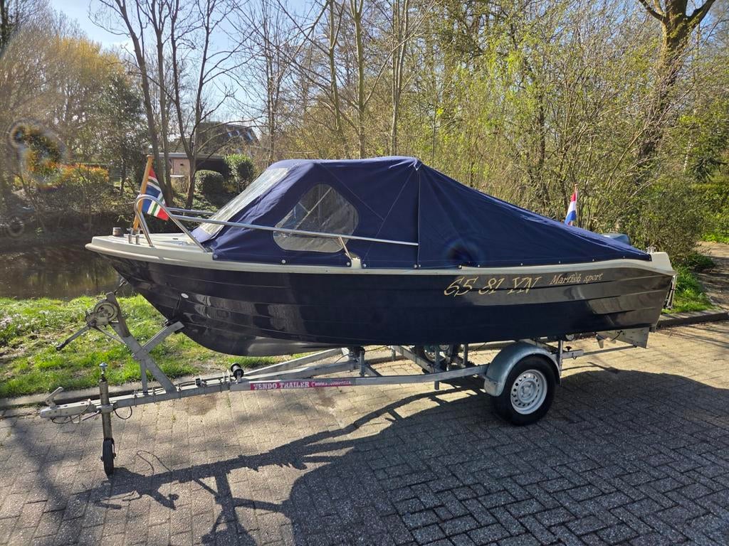 Marfish Sloep met 20 pk Yamaha met trim, 10 tot 30 pk, Ophalen of Verzenden, 3 tot 6 meter, Buitenboordmotor