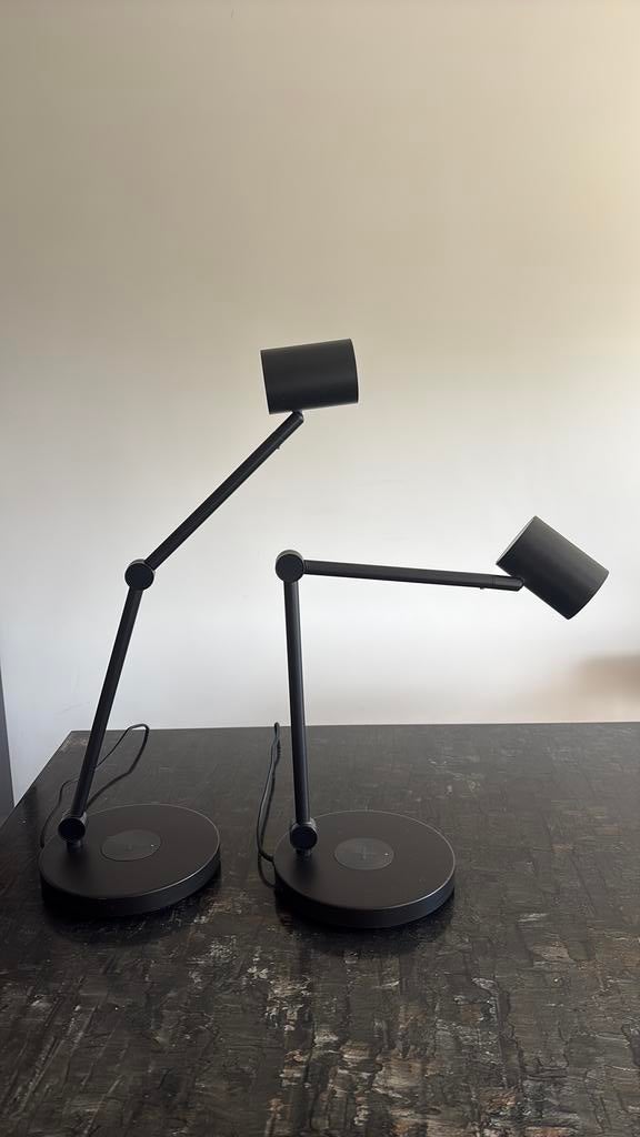 2x IKEA tafellamp zwart verstelbaar, Huis en Inrichting, Lampen | Tafellampen, Zo goed als nieuw, 50 tot 75 cm, Ophalen
