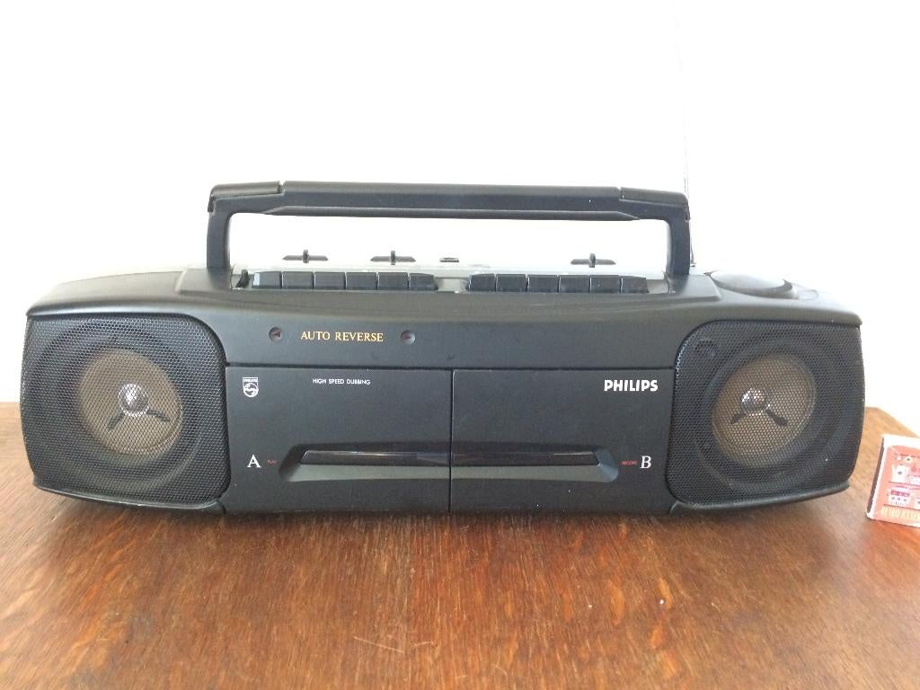 Philips AW7392/20 radio dubbele cassette speler draagbaar, Ophalen of Verzenden, Zo goed als nieuw