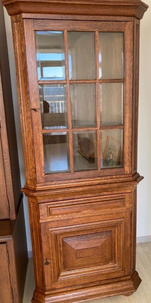 Luxe Hoekkast Vitrine massief Hout Nieuwstaat nu 299,-, Huis en Inrichting, Kasten | Vitrinekasten, Ophalen, Met deur(en), 50 tot 100 cm