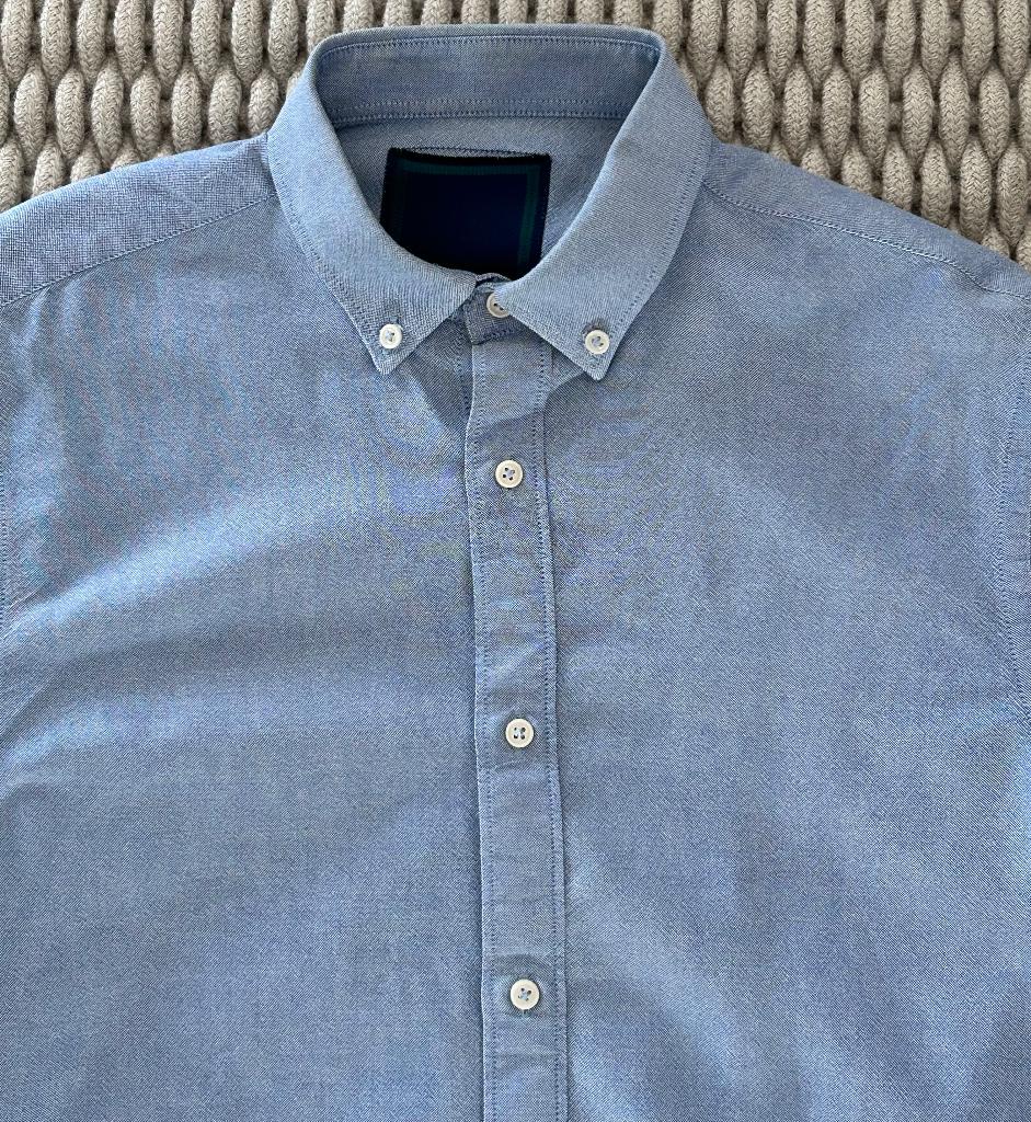 overhemd, Oxford model,frisblauw katoen, Kleding | Heren, Overhemden, Ophalen of Verzenden, Zo goed als nieuw, Blauw, Halswijdte 38 (S) of kleiner