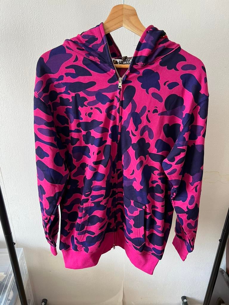 Bape purple camo shark zipup, Ophalen of Verzenden, Zo goed als nieuw, Maat 46/48 (XL) of groter, Paars