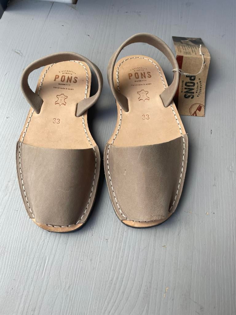 Zomerslippers leder, Slippers, Beige, Nieuw, Ophalen of Verzenden