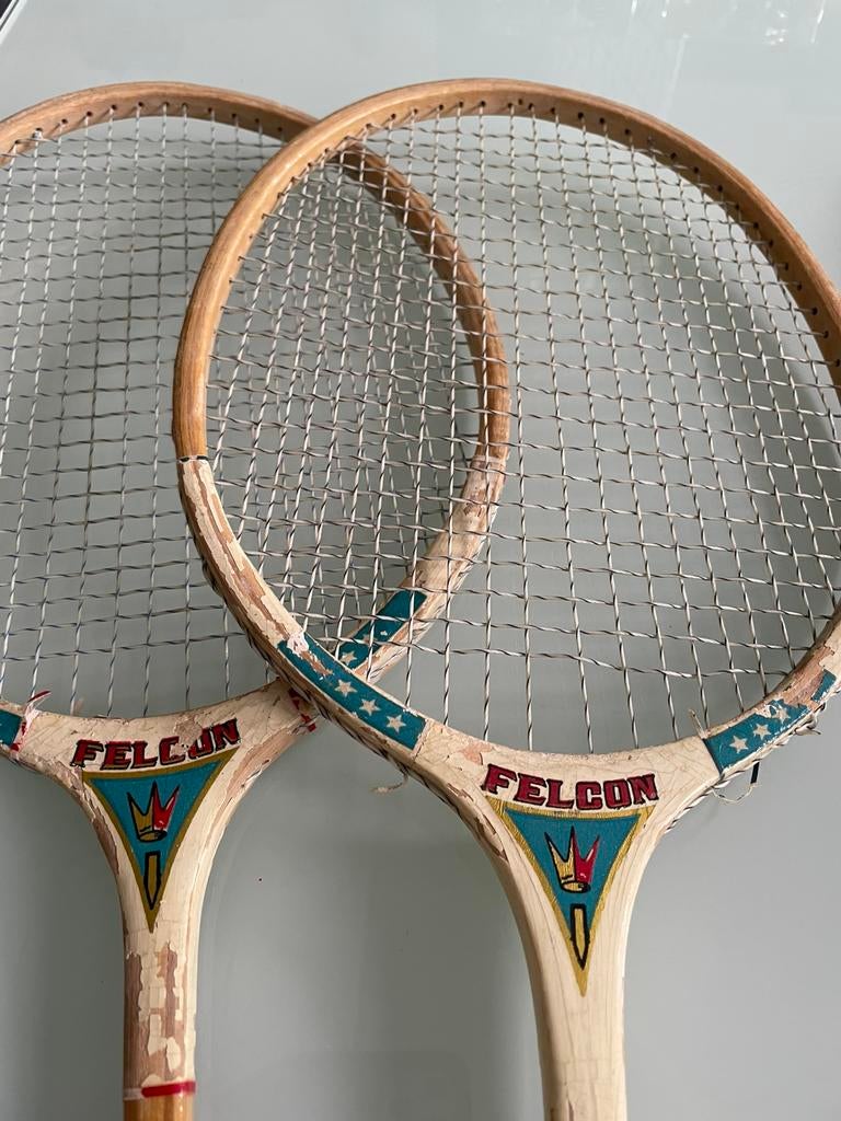 Vintage Falcon badminton rackets, Sport en Fitness, Tennis, Ophalen of Verzenden, Zo goed als nieuw, Racket, Overige merken