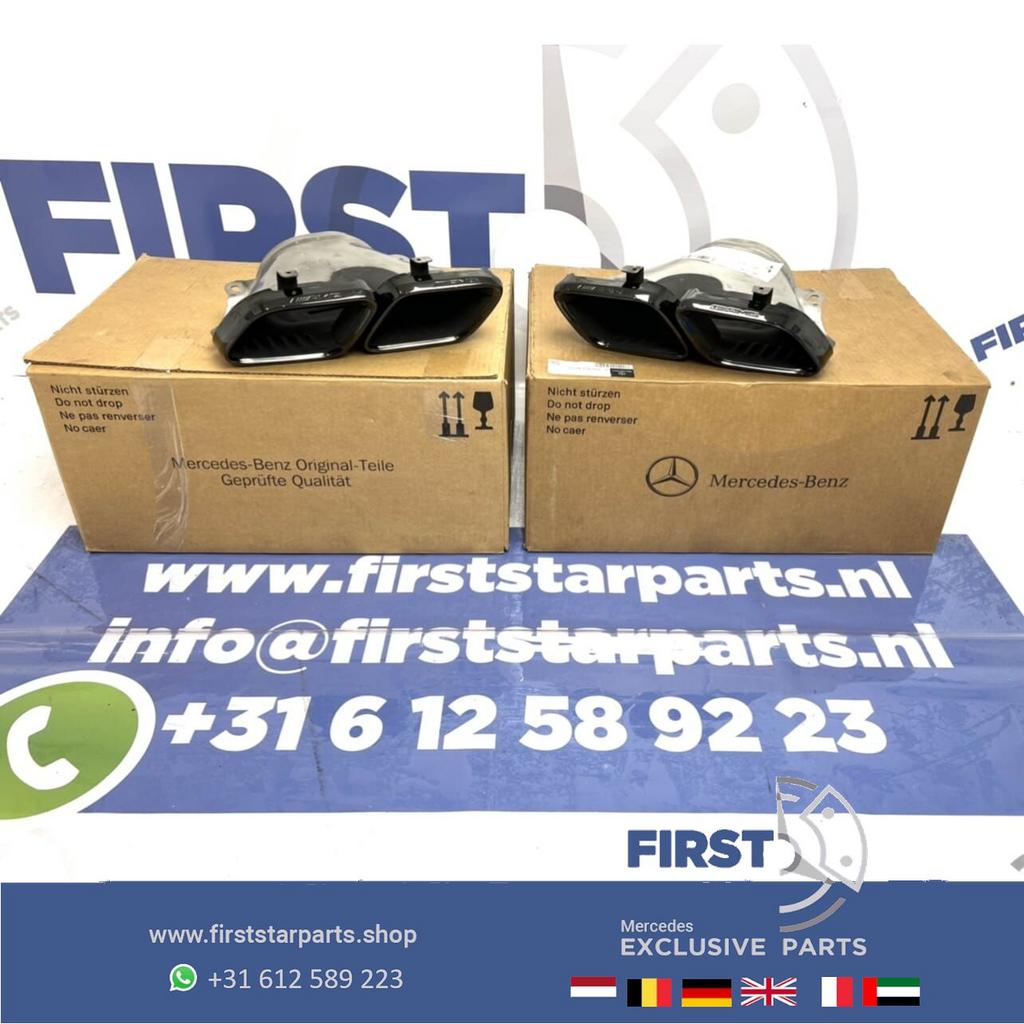 2022 FACELIFT 63 AMG UITLAATSIERSTUKKEN SET ZWART ORIGINEEL, Gebruikt, -, Ophalen of Verzenden, -