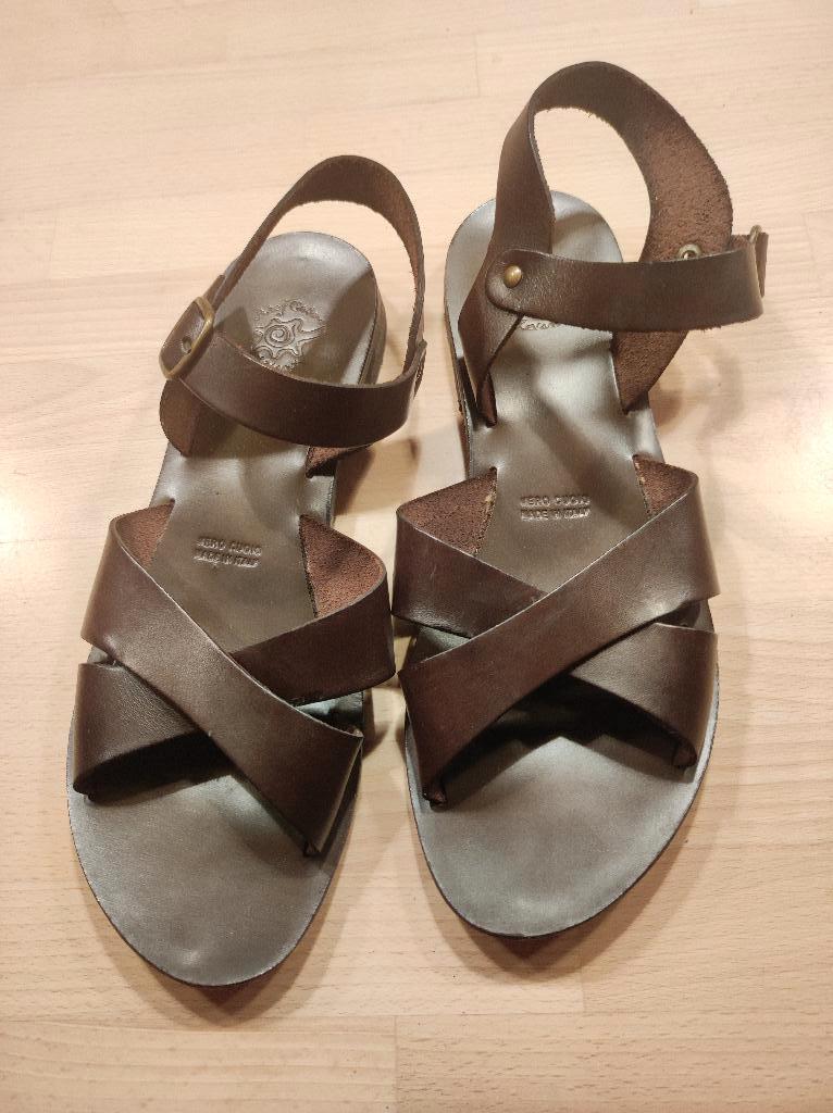 Leren sandalen mt 40, Bruin, Zo goed als nieuw, Aref Cosma Levanto, Sandalen of Muiltjes
