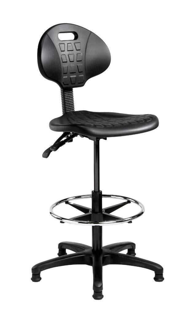 Nieuwe werkstoel / magazijnstoel werkkruk met voetenring, VST, Zwart, Nieuw, Ophalen of Verzenden
