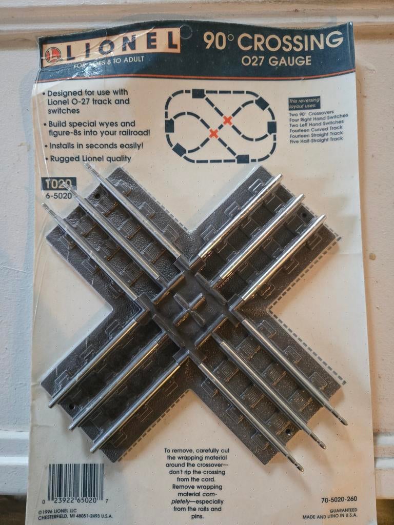 Lionel 90 Crossing O27 Gauge, Verzenden, Zo goed als nieuw, Rails, Analoog