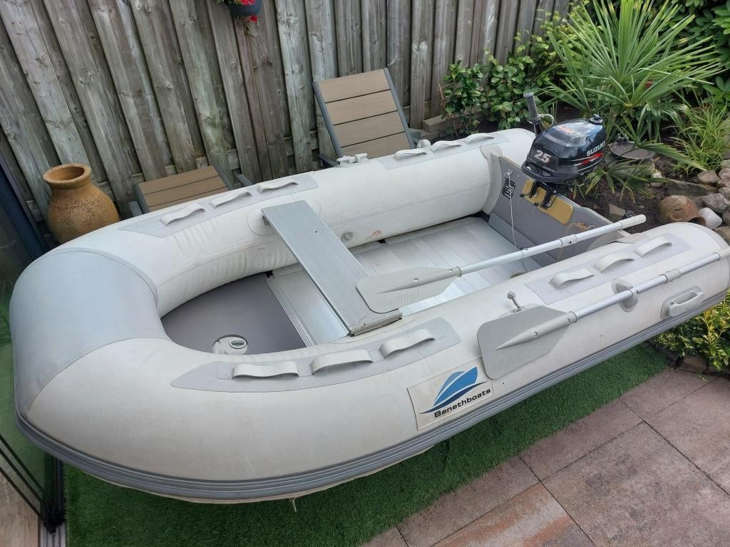 Rubberboot 270 met harde bodem, Watersport en Boten, Gebruikt, Benzine, Minder dan 70 pk, Overige materialen