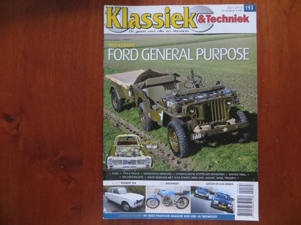 Klassiek en Techniek 193 Ford General Purpose, Peugeot 204, Ophalen of Verzenden, Nieuw, Peugeot