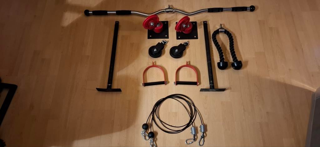 Kabel pulley / Crossover set voor thuisfitness, Ophalen, Zo goed als nieuw, Rug, Overige typen