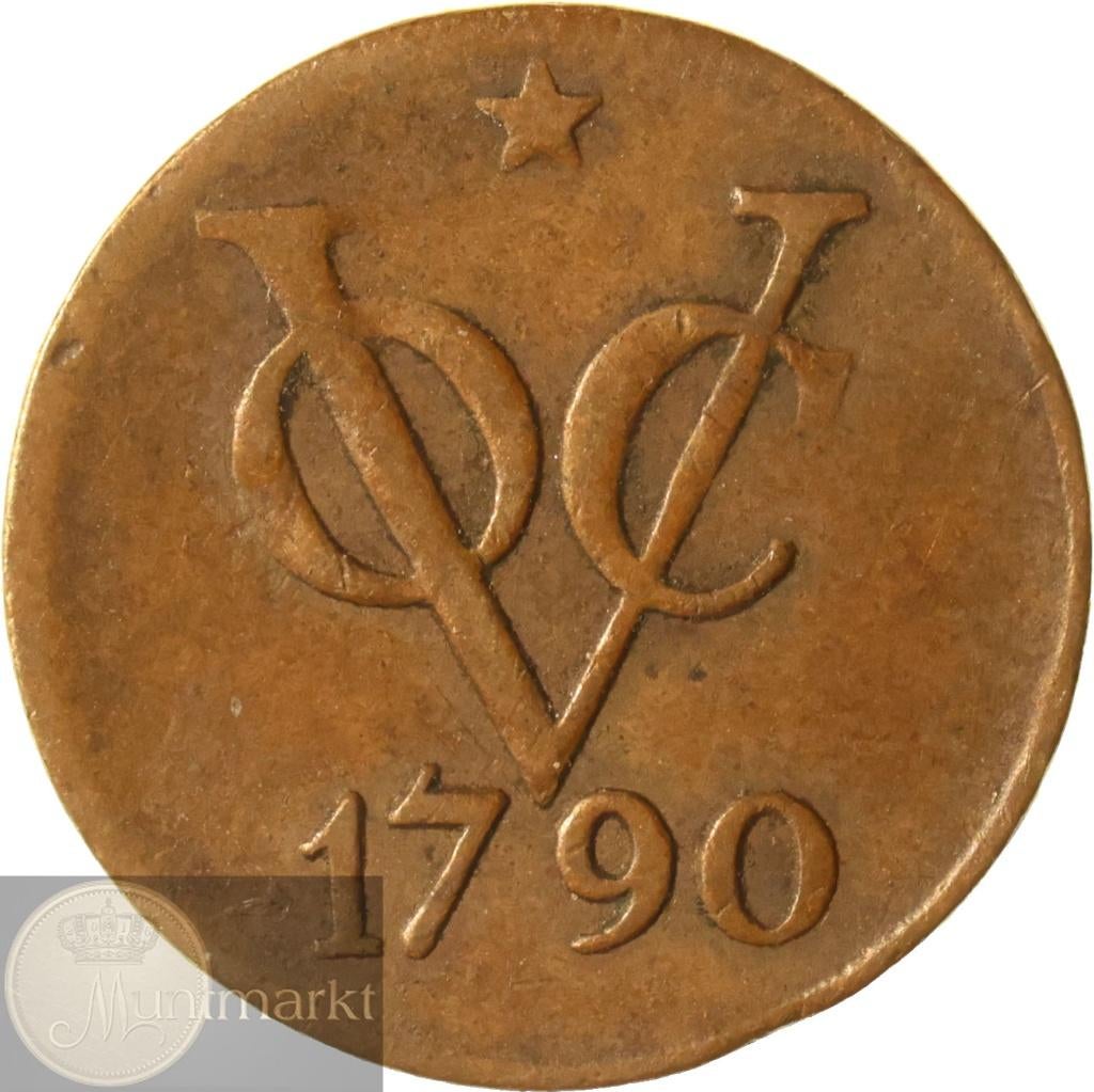 V.O.C. - Utrecht -  ½ Duit 1790 - ZELDZAAM, Ophalen of Verzenden, Vóór koninkrijk, Overige waardes, Losse munt