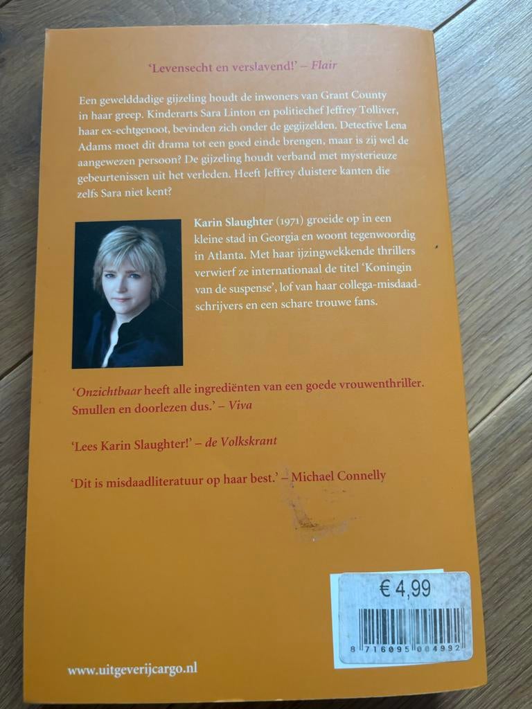 Karin Slaughter - Onzichtbaar, Ophalen of Verzenden, Gelezen