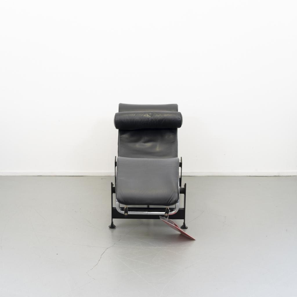 3 Cassina Le Corbusier LC4 Chaise Longue Zwart Leer - Chroom, Huis en Inrichting, Fauteuils, Niet ingevuld, Niet ingevuld, Ophalen of Verzenden