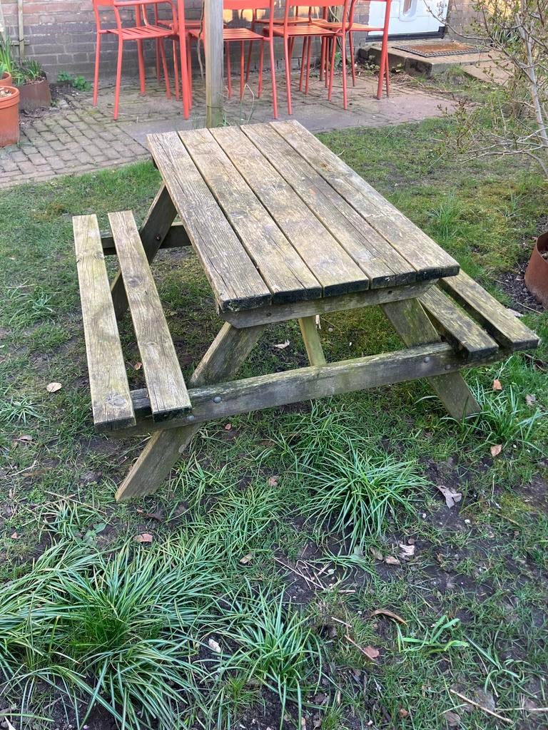 Picknicktafel kids, Ophalen, Zo goed als nieuw, Rechthoekig, Hout