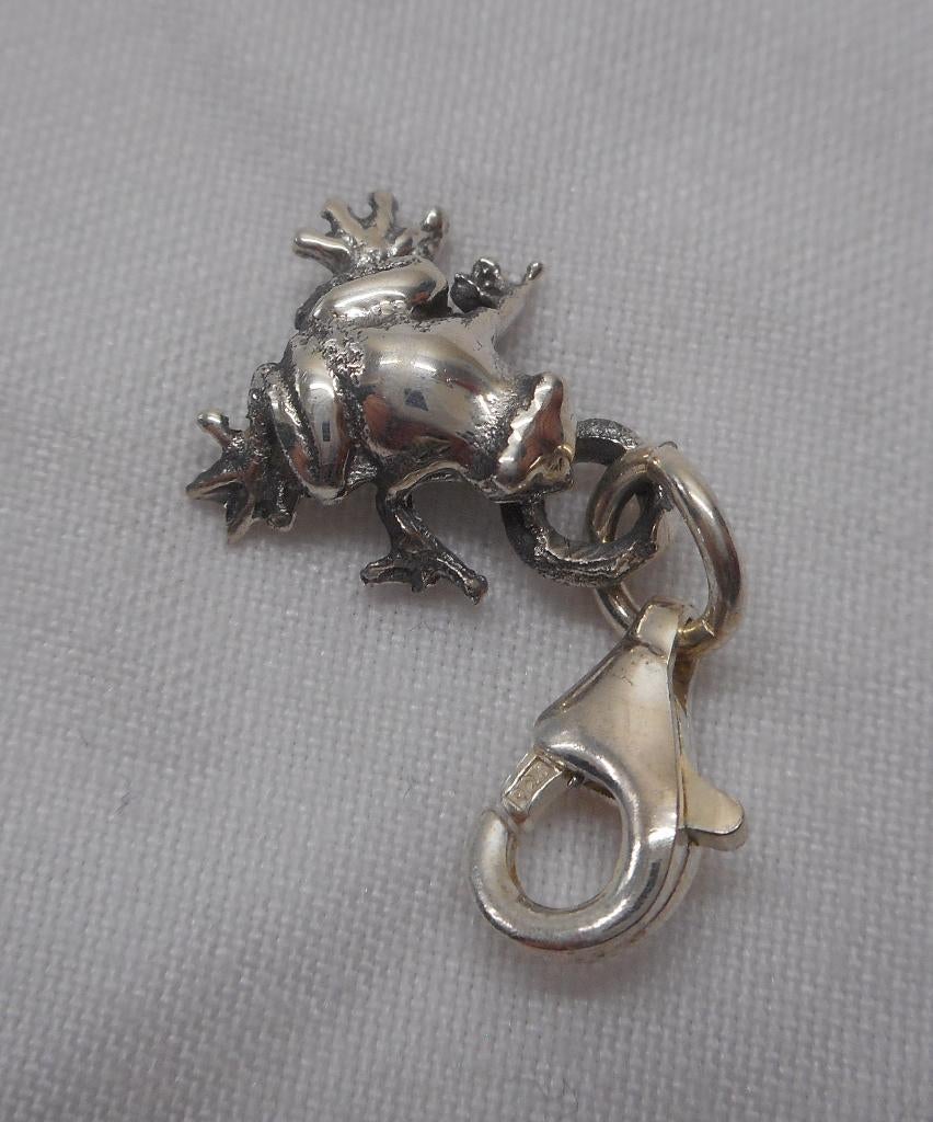 Zilveren afneembare bedel/ hanger kikker nr.146, Overige merken, Verzenden, Zo goed als nieuw, 1 bedel