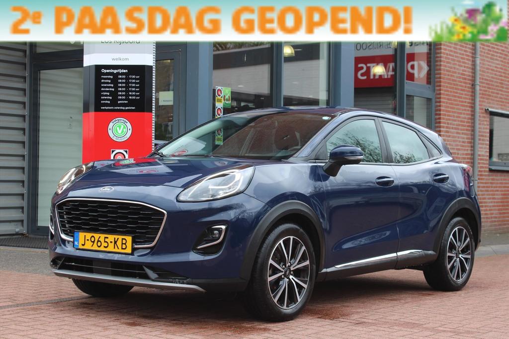 FORD Puma 1.0i Ecoboost Hybrid *Titanium* | Carplay | Naviga, Stof, Blauw, Origineel Nederlands, Hybride Elektrisch/Benzine