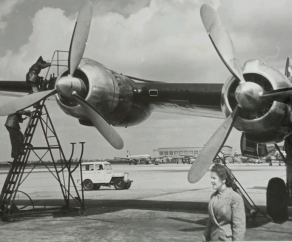 Foto propeller vliegtuig jaren 40-50, Ophalen of Verzenden