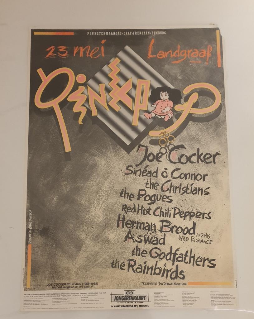 Pinkpop '88 affiche (en nog 2 Limburgse podia), Ophalen of Verzenden, Zo goed als nieuw, A1 t/m A3, Film en Tv