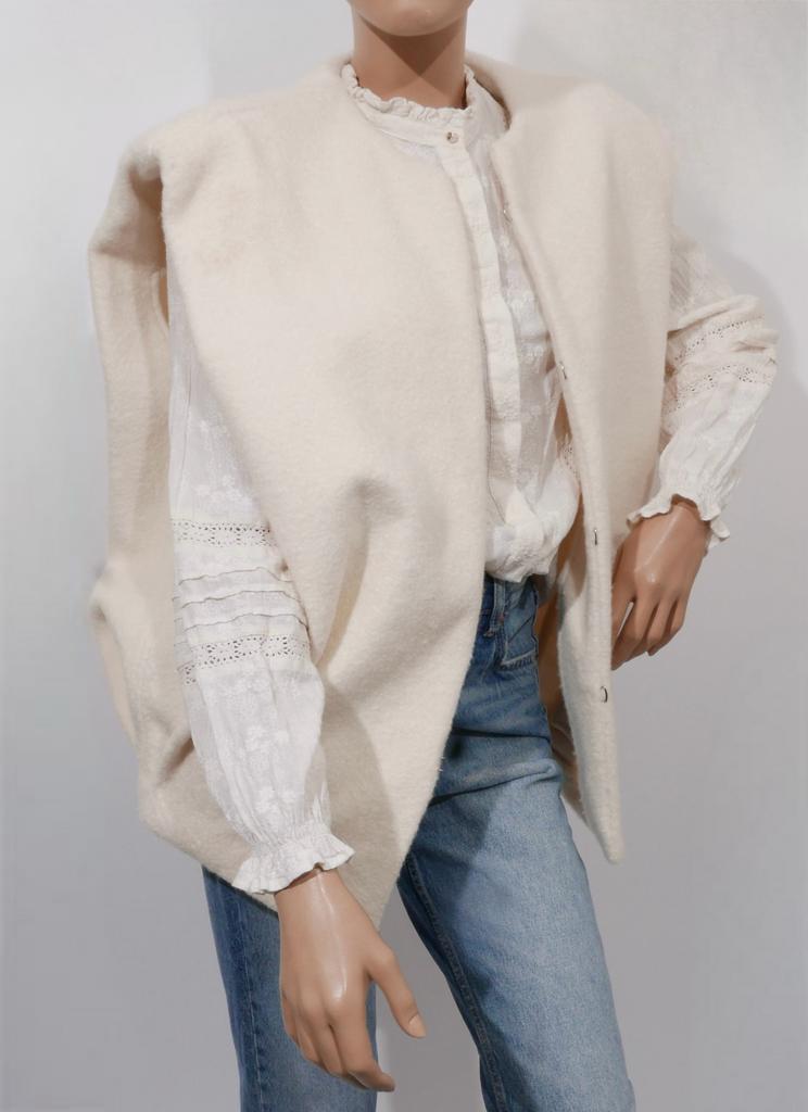 ISABEL MARANT oversized ecru wollen waistcoat maat 34 ZGAN, Ophalen of Verzenden, Zo goed als nieuw, Maat 34 (XS) of kleiner, Beige