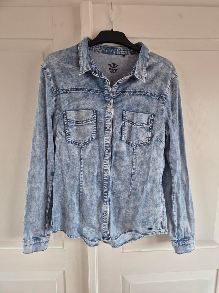Tripper Jeans denim blouse maat L (valt klein), Blauw, Maat 42/44 (L), Tripper Jeans, Ophalen of Verzenden