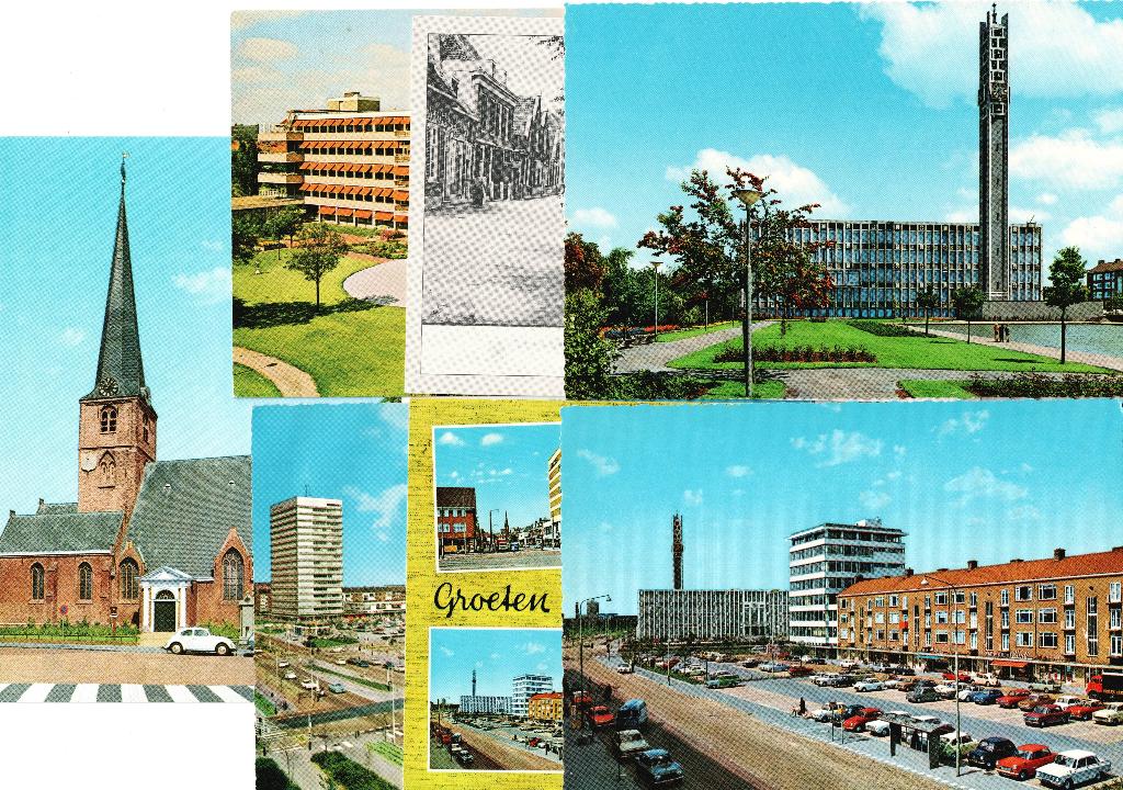 Rijswijk, 7 verschillende kaarten groot formaat, (1= repro), Verzenden, 1960 tot 1980, Ongelopen, Zuid-Holland