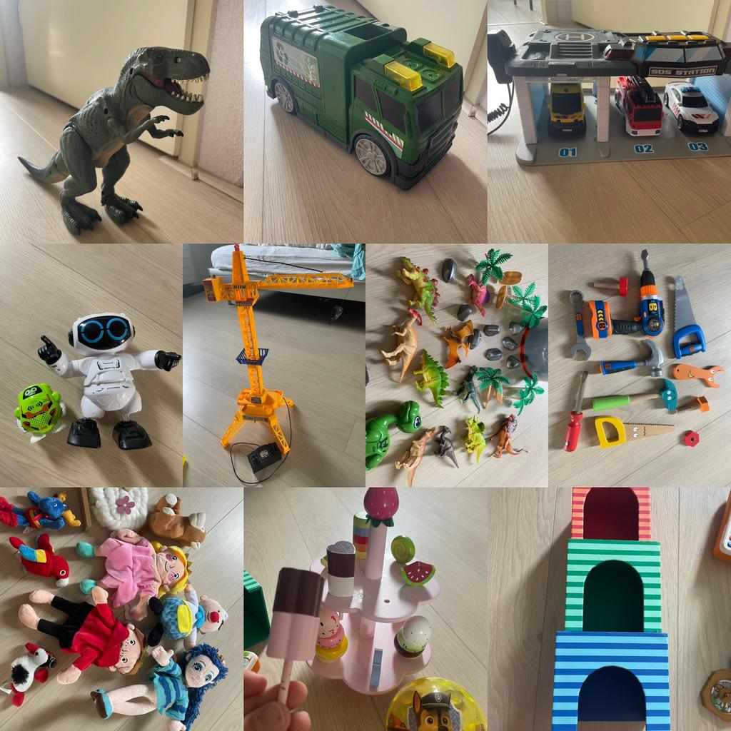 Divers speelgoed dino vuilniswagen robot gereedschap ijses, Ophalen of Verzenden, Gebruikt