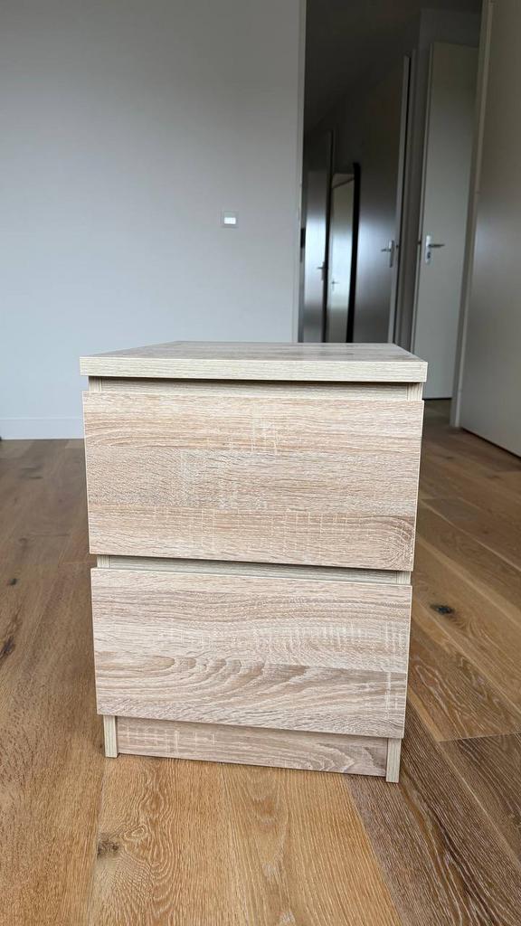 Nachtkastje met 2 lades, Huis en Inrichting, Kasten | Ladekasten, Ophalen, Minder dan 50 cm, 1 of 2 laden, Eikenhout
