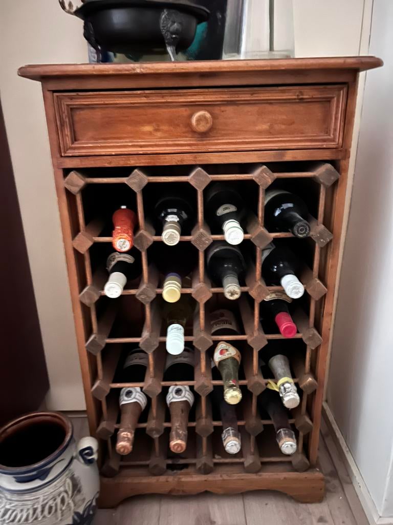 Wijnkast dranken kast wijnrek, Ophalen, Zo goed als nieuw, Hout, Minder dan 50 cm