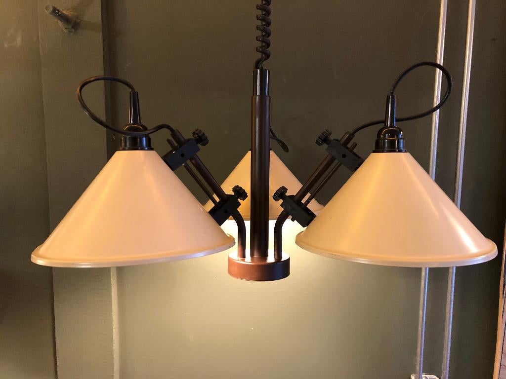 Prachtige Design Mid-Century Hanglamp met Rolly Systeem., Ophalen of Verzenden