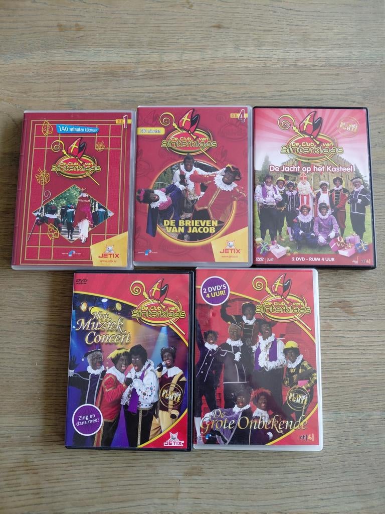 Club van Sinterklaas 1,4,9, grote onbekende + concert, Cd's en Dvd's, Dvd's | Kinderen en Jeugd, Zo goed als nieuw, Tv fictie