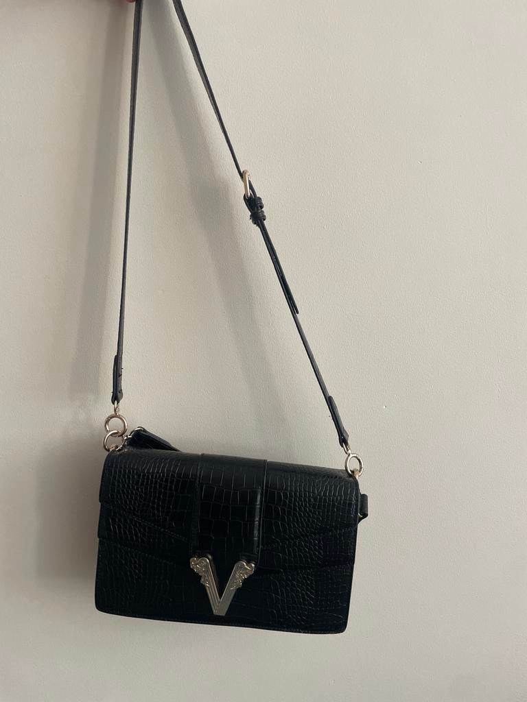 Josh V zwarte tas met krokodillenleer, Sieraden, Tassen en Uiterlijk, Tassen | Damestassen, Ophalen of Verzenden, Gebruikt, Zwart