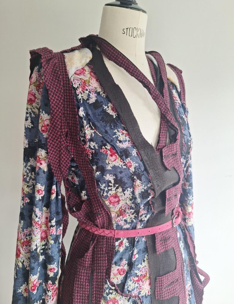 vintage deconstrueerde jas maat medium 36-40 vintage, Maat 38/40 (M), Paars, Ophalen of Verzenden, Eucalyptus