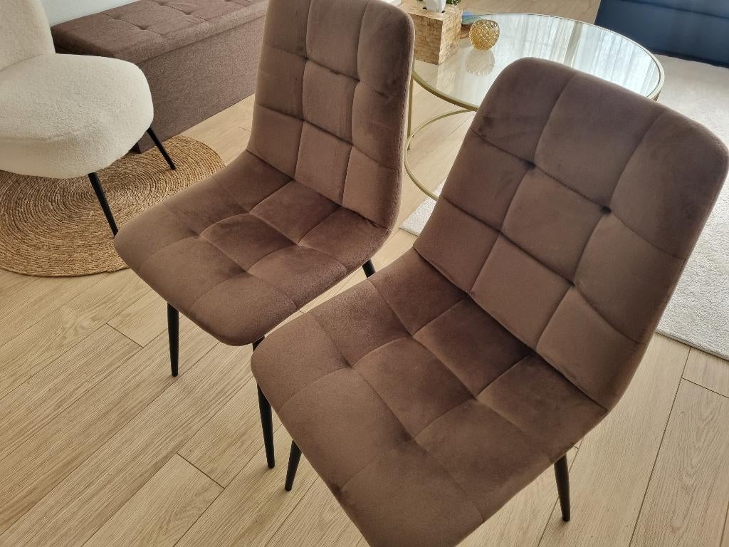 Eettafel stoelen 4 stuks, Ophalen, Bruin, Zo goed als nieuw, Vier