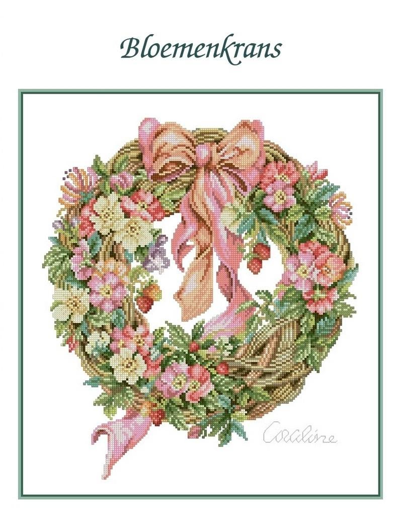 Borduurpatroon Bloemenkrans, Verzenden, Nieuw, Patroon