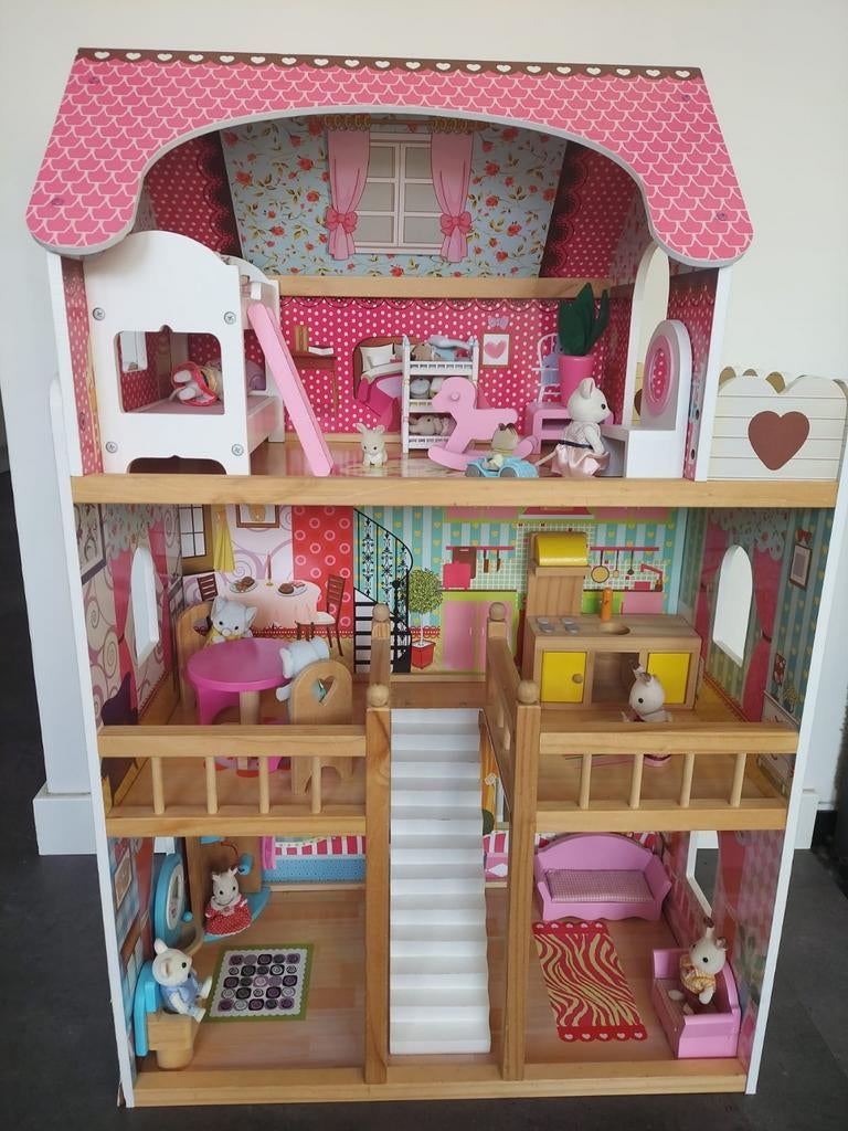 Supermooi poppenhuis inc. Sylvanian Family's, Kinderen en Baby's, Speelgoed | Poppenhuizen, Ophalen, Zo goed als nieuw, Poppenhuis