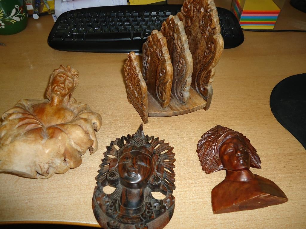 mooi houtsnijwerk Indonesië, Ophalen of Verzenden, Azië, Buste