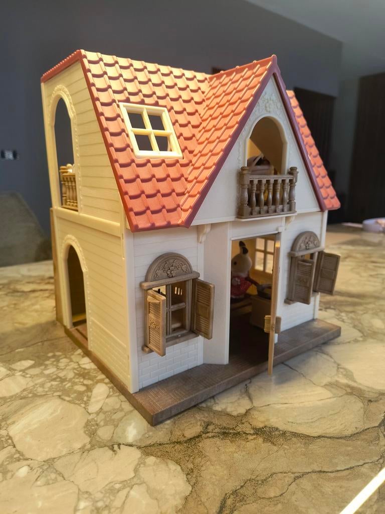 Sylvanian Families Huis en Kabelbaan, Kinderen en Baby's, Speelgoed | Poppenhuizen, Ophalen, Zo goed als nieuw, Poppenhuis