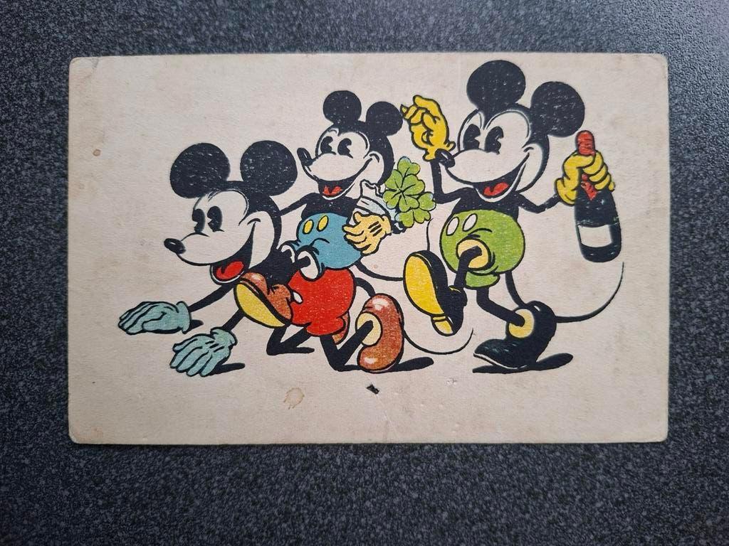 Mickey Mouse kaart uit 1932 naar een feestje, Ophalen of Verzenden, 1980 tot heden, Gelopen, Kinderen