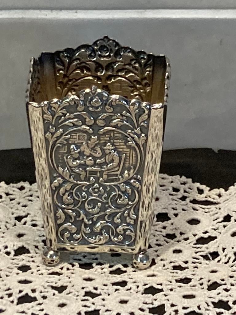 Verzilverde houder voor een maggiflesje (310326c), Ophalen of Verzenden, Zilver